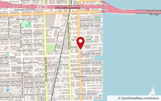Map of Mangal Edgewater at 2929 Biscayne Blvd, Miami, FL 33137
