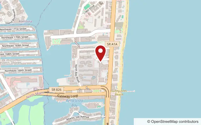 Map of Mangal Sunny Isles at 17066 Collins Ave, Sunny Isles Beach, FL 33160